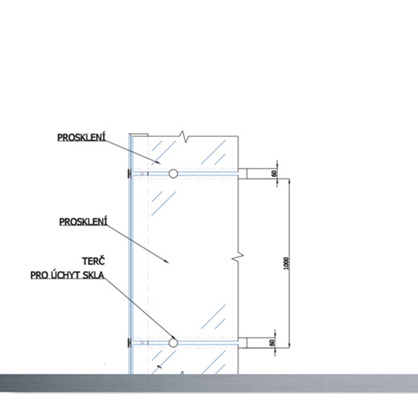 Konstrukce výtahových šachet 6 vytahy detail zaskleni kubik