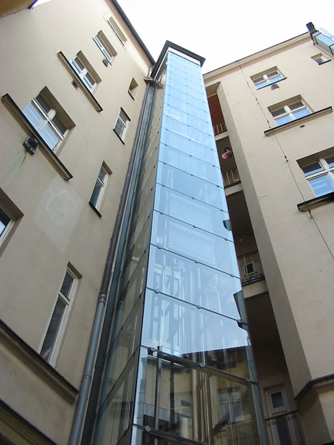Stavba výtahu včetně venkovní konstrukce na Praze 1 1 vytahy kubik praha 1 stepanska1